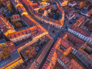 Vilnius, Litvanya - Vilnius eski şehrin en iyi havadan görünümü
