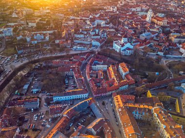 VILNIUS, LITHUANIA - Vilnius 'un eski şehir manzarası