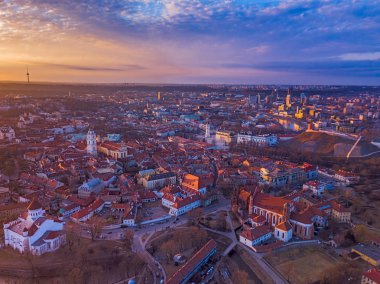VILNIUS, LITHUANIA - Vilnius 'un eski şehir manzarası