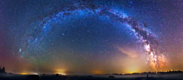 Landscape with Milky way galaxy in Lithuania — Stock Photo, Image