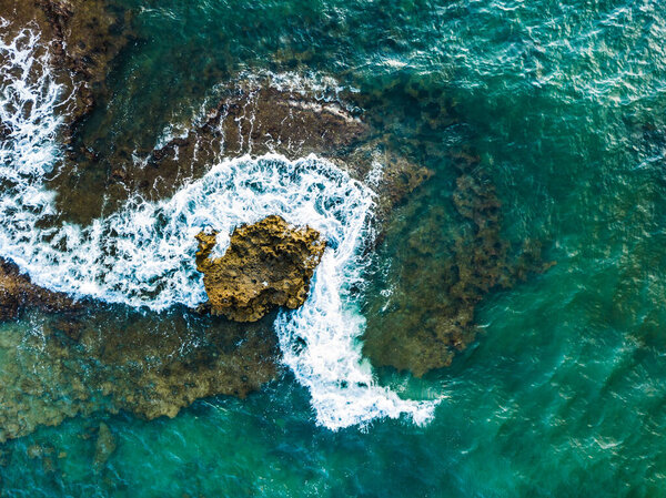 Aerial shot of Mil Palmeras seashore, Spain