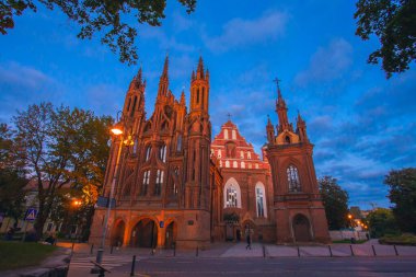 Litvanya 'nın başkenti Vilnius' taki UNESCO St. Annes Kilisesi