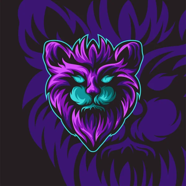 Elder Dark Cat Para Signos Logotipo Juegos Mascotas Otros — Vector de stock