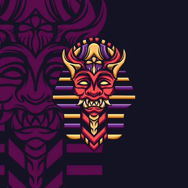 Rey Diablo Egipto Para Juego Mascotas Signo Otro — Vector de stock