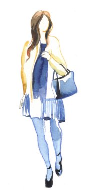 Moda Model beyaz arka plan üzerinde