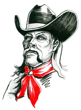 Mürekkep siyah ve beyaz bir oturma kedi çizim