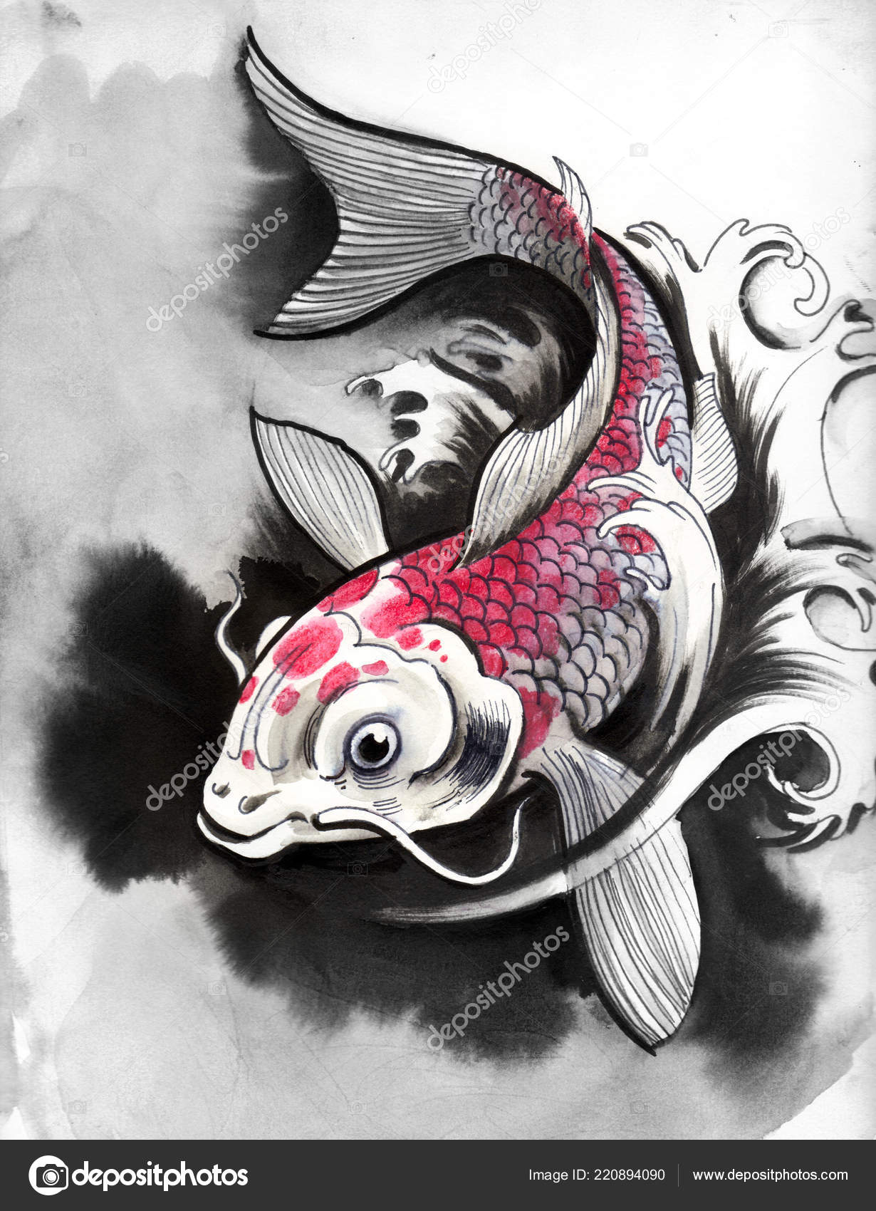 Video- WATERCOLORS & INK: KOI FISH 