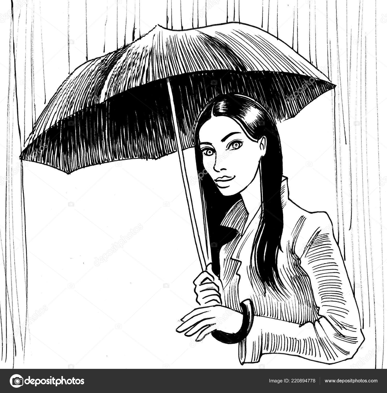 Draw a girl with umbrella || Rainy day pencil sketch : r/drawing
