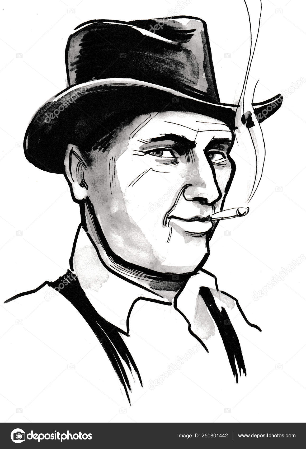 black and white gangster hat