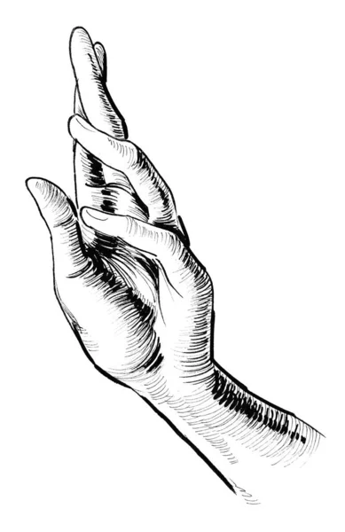 Человеческая Рука Чернила Черно Белые — стоковое фото