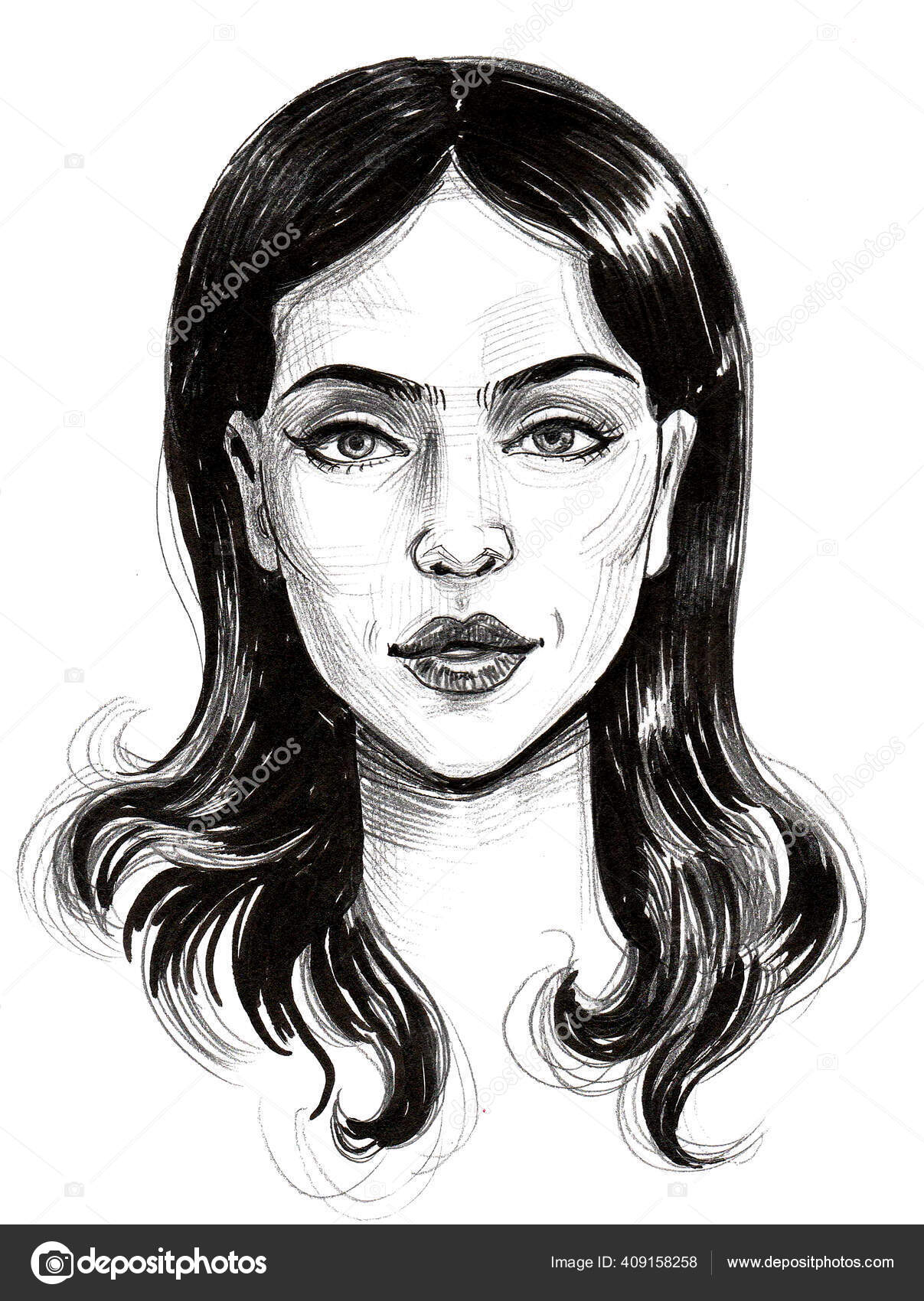 여자의 그림을 찍는다 스톡 일러스트레이션 [© AUTHOR_NAME] #409158258, image size:1207x1700