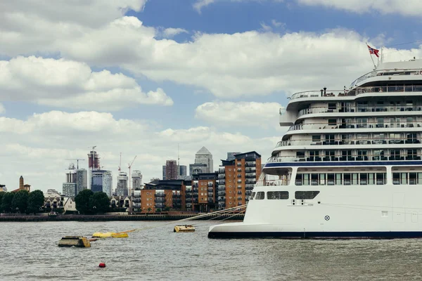 Stern of the Cruise Ship moored in Greenwich, London — Stock Photo, Image