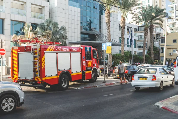 Tel Aviv Israël Les Pompiers Israéliens Sont Arrivés Sur Appel — Photo