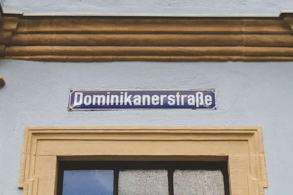 Dominikanerstrasse Eng Rua Dominicana Sinal Nome Rua Bamberg Baviera Alemanha — Fotografia de Stock