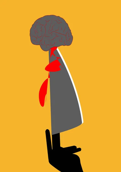 illustration of knife stabbing a brain