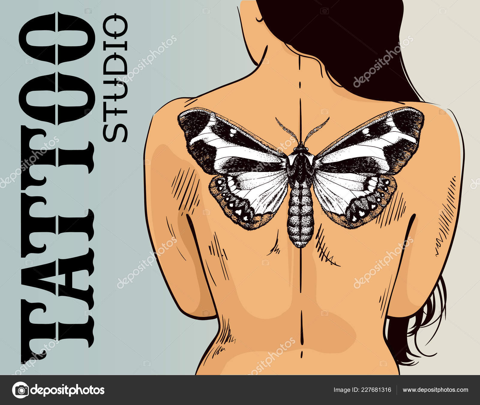 Bannière De Studio De Tatouage Femme Au Tatouage De