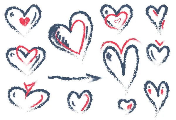 Handgezeichnetes Herz isoliert auf weißem Hintergrund. Symbol der Liebe. Vektor-Illustration für den Valentinstag — Stockvektor