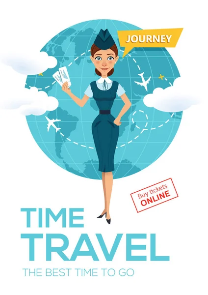 Online flight booking service.Travel poster, banner — стоковое фото