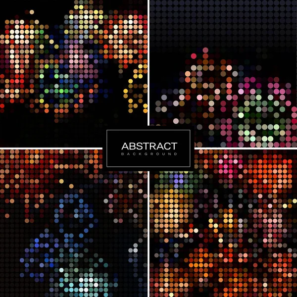 Set van ronde sprankelende mozaïek achtergronden — Stockvector