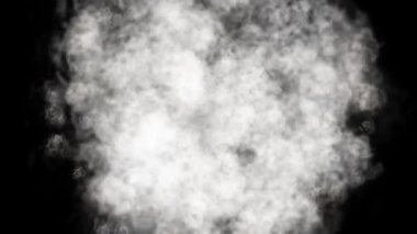 Ekranın ortasından beyaz duman fışkırıyor