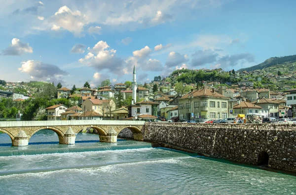 Eski Şehir Saraybosna Şehir ve Nehir Manzara