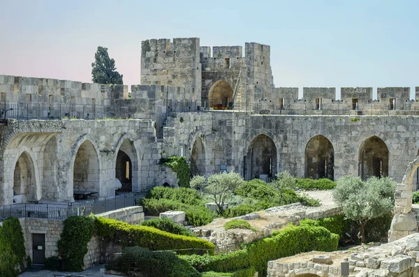 Torre de David Courtyard, Jerusalém, Israel Fotos De Bancos De Imagens