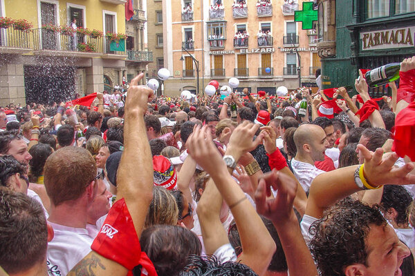 Opening Ceremony Crowd San Fermin In Pamplona