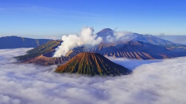 Zaman Atlamalı Bromo Yanardağ Gündoğumu Doğu Java Endonezya — Stok video