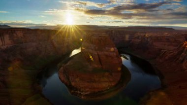 4 k zaman atlamalı at nalı Bend, günbatımı, Arizona, ABD
