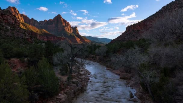 Time Lapse Van Watchman View Point Zion National Park Utah — Stockvideo