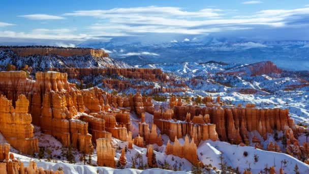 Zeitraffer Bryce Canyon Nationalpark Winter Utah Usa — Stockvideo