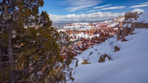 Zeitraffer Des Bryce Canyon Nationalparks Winter Utah Usa — Stockvideo