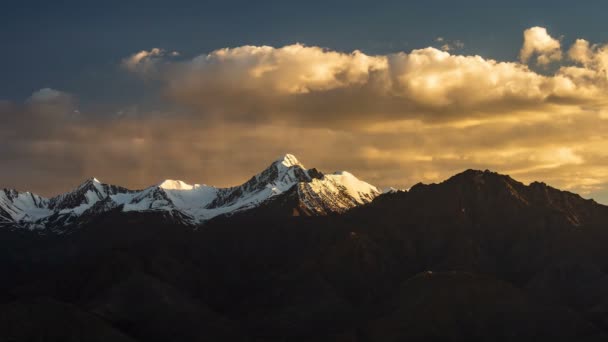Timelapse Sommet Montagne Coucher Soleil Leh Ladakh Inde — Video
