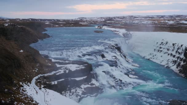 Skogafoss Waterfall Skogar South Region Iceland — Stock Video