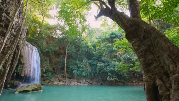 Erawan Wasserfall Kanchanaburi Thailand — Stockvideo