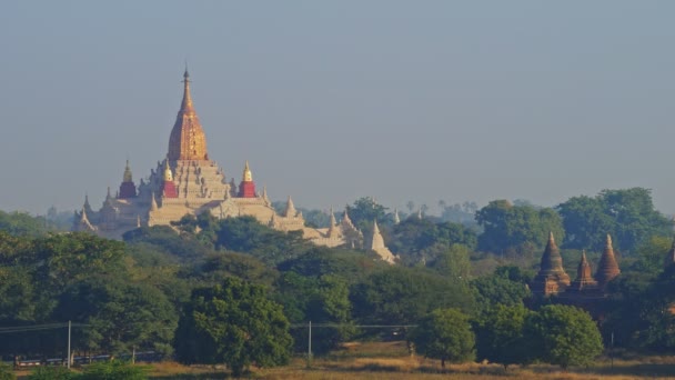 Świątynia Anandy Wschodzie Słońca Bagan Myanmar — Wideo stockowe