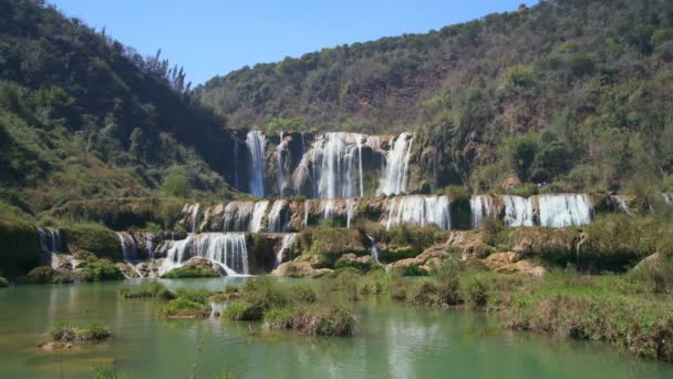 Waterval Van Jiulong Luoping Yunnan China — Stockvideo