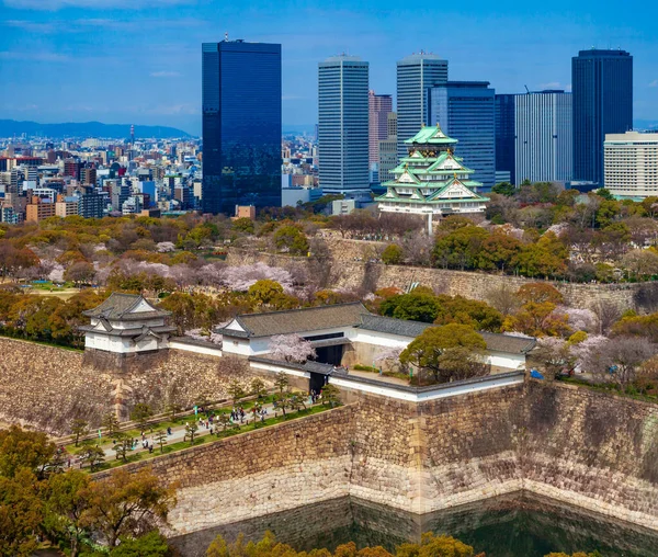 Castillo Osaka Temporada Flores Cerezo Osaka Japón — Foto de Stock