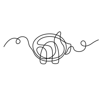 Sürekli çizgi çizim Pig. Vektör çizimi.