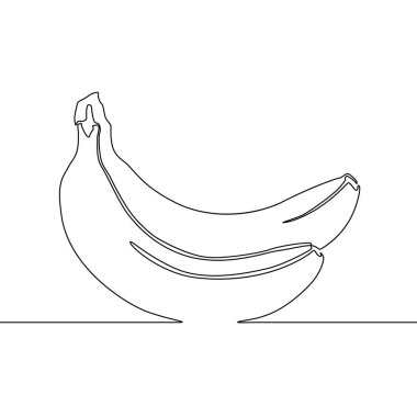 Sürekli hat muz, tropikal meyve. Vektör çizimi.