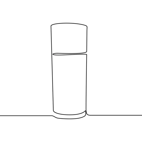 白い背景に隔離された水連続線ベクトルイラストのガラス — ストックベクタ