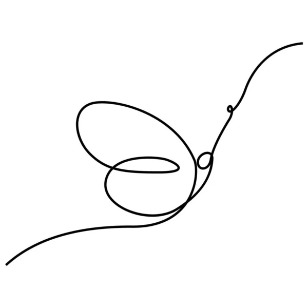 Motýl Souvislý Spojnicový Výkres Vektorová Ilustrace — Stockový vektor