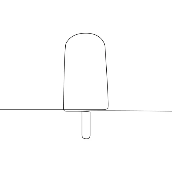 連続ラインアイスロリーまたはアイスクリーム 1本の線画ベクトルイラスト — ストックベクタ