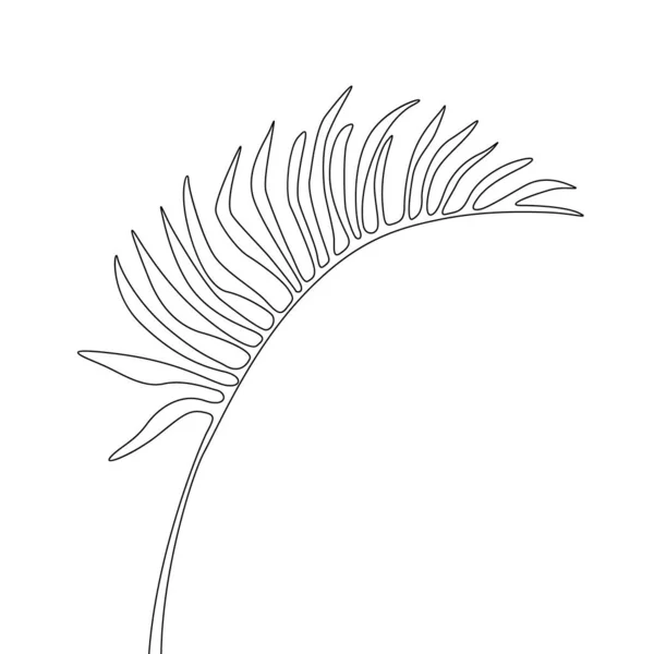 Una Línea Dibujando Hoja Areca Línea Continua Planta Tropical Exótica — Archivo Imágenes Vectoriales