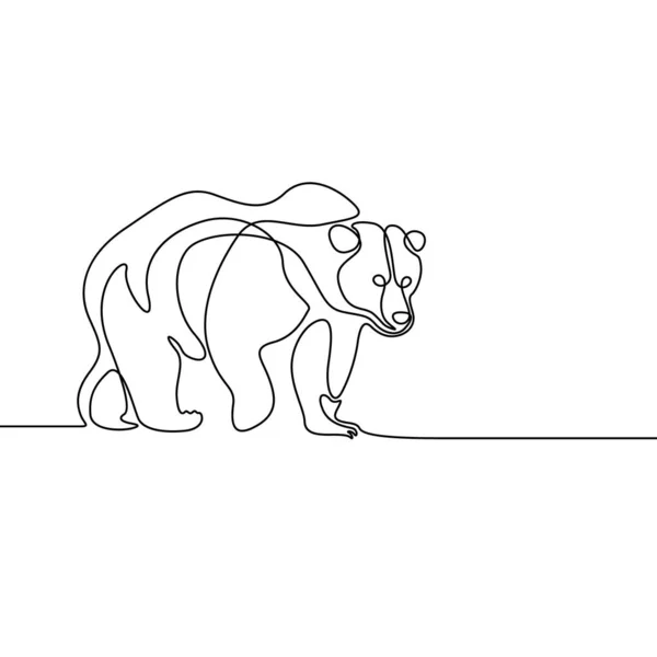 Continuous Line Going Bear Vector Illustration Royalty Free Stock Vectors