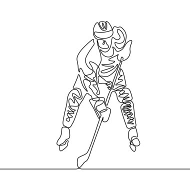 Sürekli çizgi Hokey oyuncusu, kış sporu