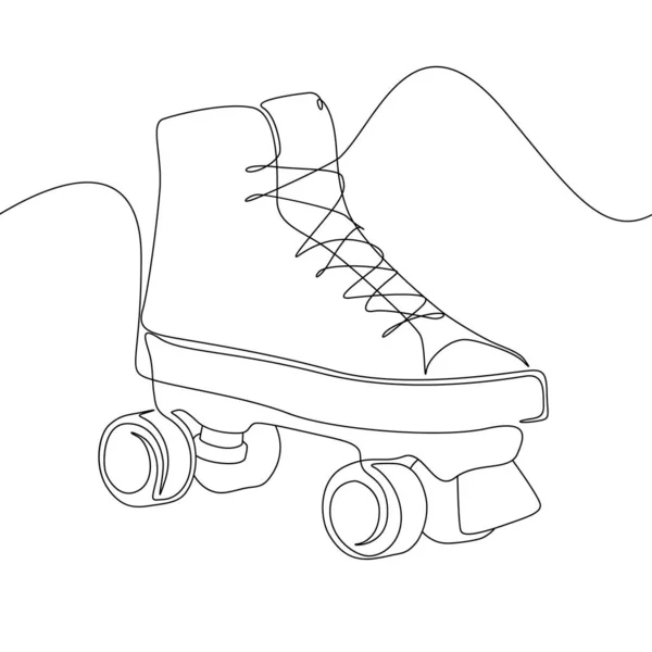 Continuous one line drawing roller skate. Sport, recreation, friendship, relax, hobby theme.