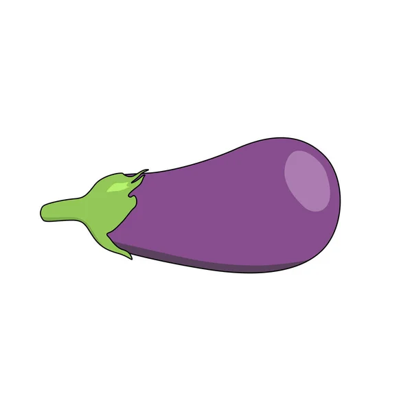 Aubergine Sur Fond Blanc Vecteur — Image vectorielle