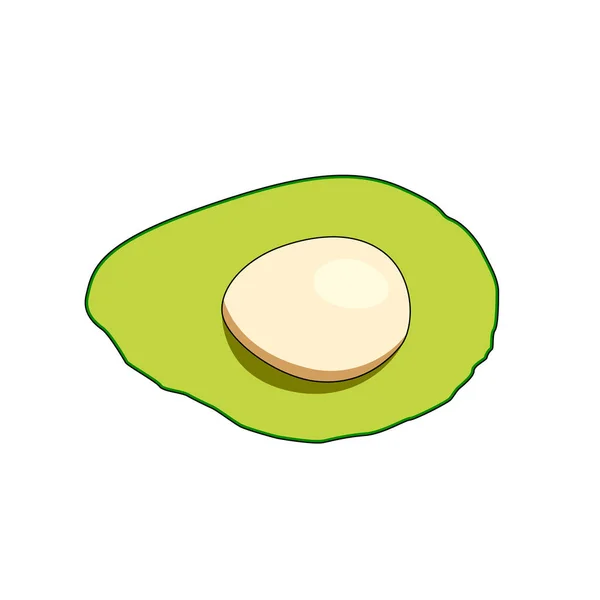 Avocado Affettato Sfondo Bianco Vettore — Vettoriale Stock