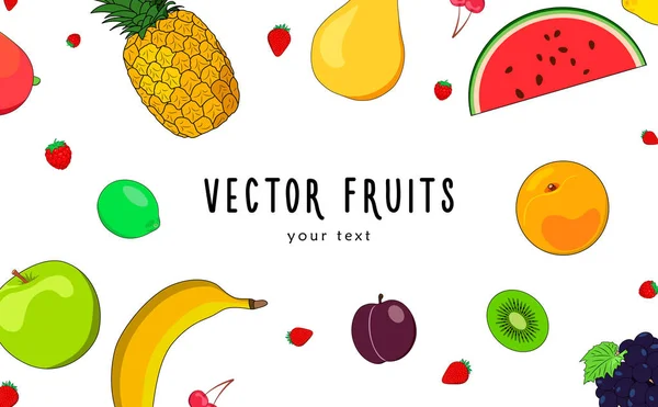Disposition Vectorielle Faite Fruits Illustration Vectorielle — Image vectorielle